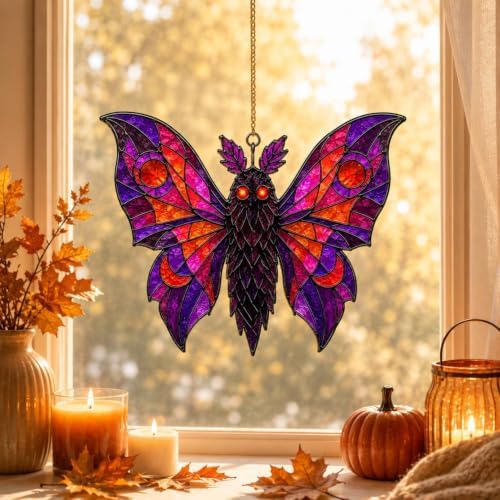Mothman Suncatcher, Wavy Acrylic Cryptid Window Hanging image 4
