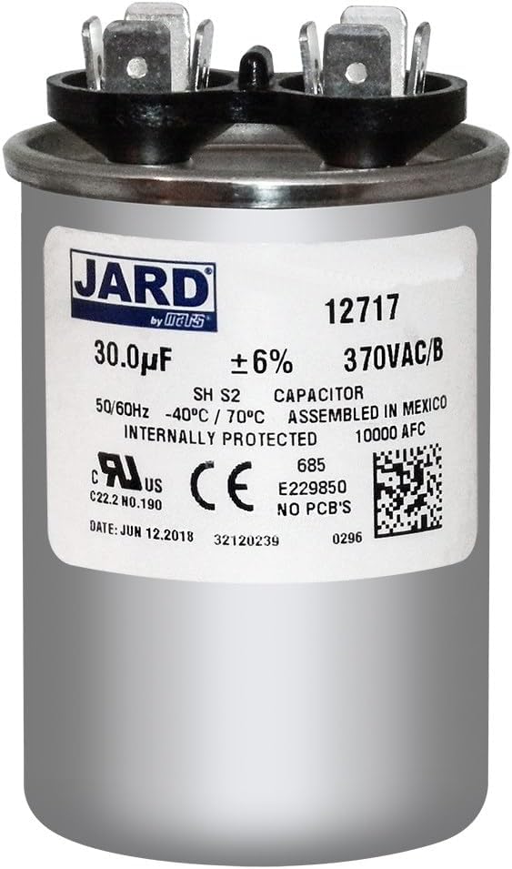 MARS 12717 1.75" X 2.5", 30 UF, 370 V, Capacitor, Film, QC TERMINALS