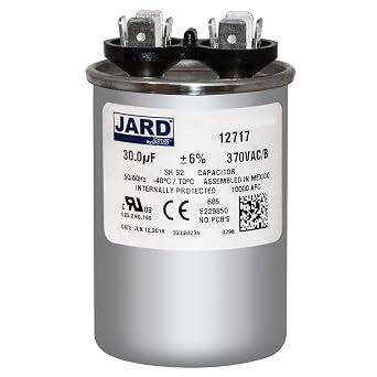 MARS 12717 1.75" X 2.5", 30 UF, 370 V, Capacitor, Film, QC TERMINALS