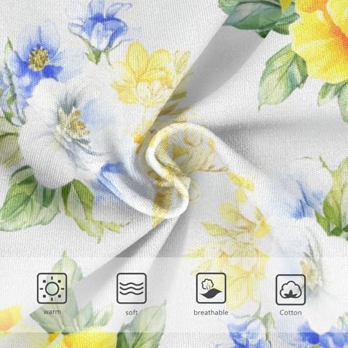 Joisal Floral Bouquets Yellow Blue Toddler Underwear Floral 2t Cotton Little Girl Panties Fun Briefs Girls Undies3