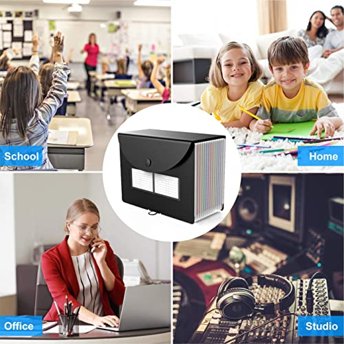 Image of NISUN 12 Pockets Portable Expandable File Folder, A4 /Letter Size | Accordion Document Organizer, Blank Labels Included, Home Office School Supplies
