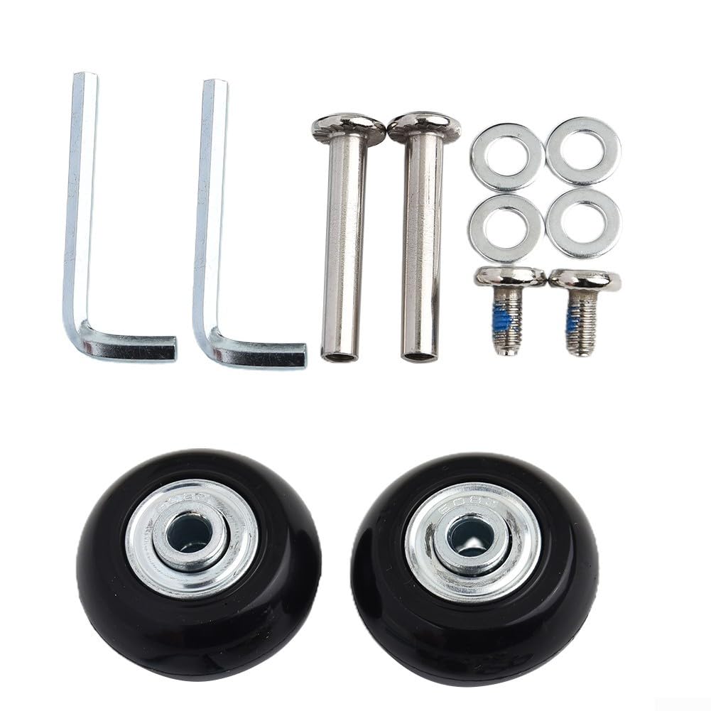 Lot De 2 Roulettes De Rechange Pour Valise 360° - ABS Robustes - Remplacement Facile - Pour Valise à Bagages