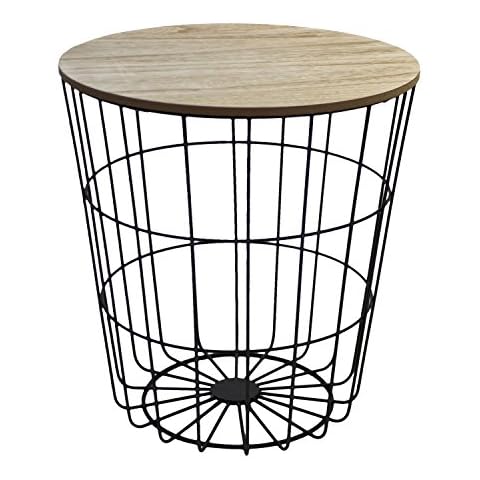 Table d'appoint Panier Noir Excellent Houseware Cover