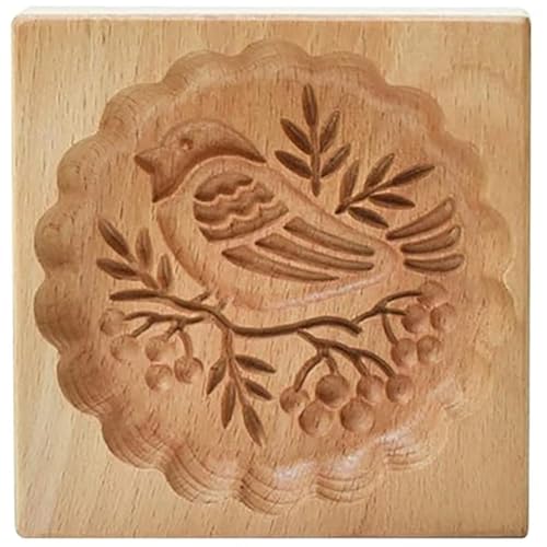 Moule à beurre en bois, moules à biscuits en bois, moule sablés sculptés en 3D, tampons biscuits antiadhésifs de 3, 9 pouces, moules réutilisables pour la cuisson de