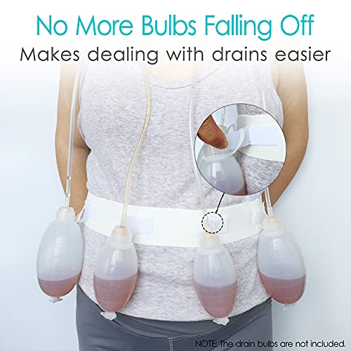 Postop Medical Wear Drainage Bulb Holder Adjustable Belt For Jp Drains Tummy Tuck Mastectomy Breast Cancer Post Surgery Reconstruction Surgical Abdominal Recovery Women Men, White, Large (Pack Of 1) #TOP2