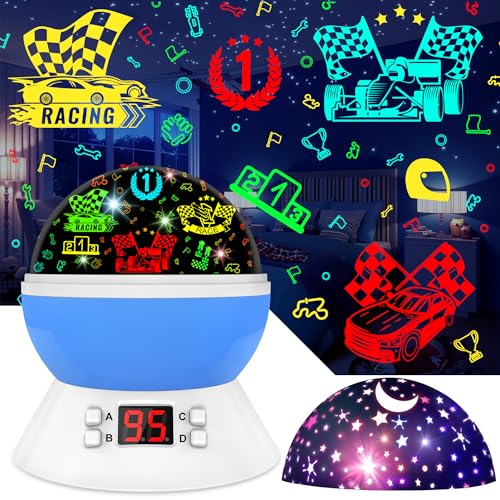 MOKOQI Cars Night Light for Boys - Rotating Projector Lamp