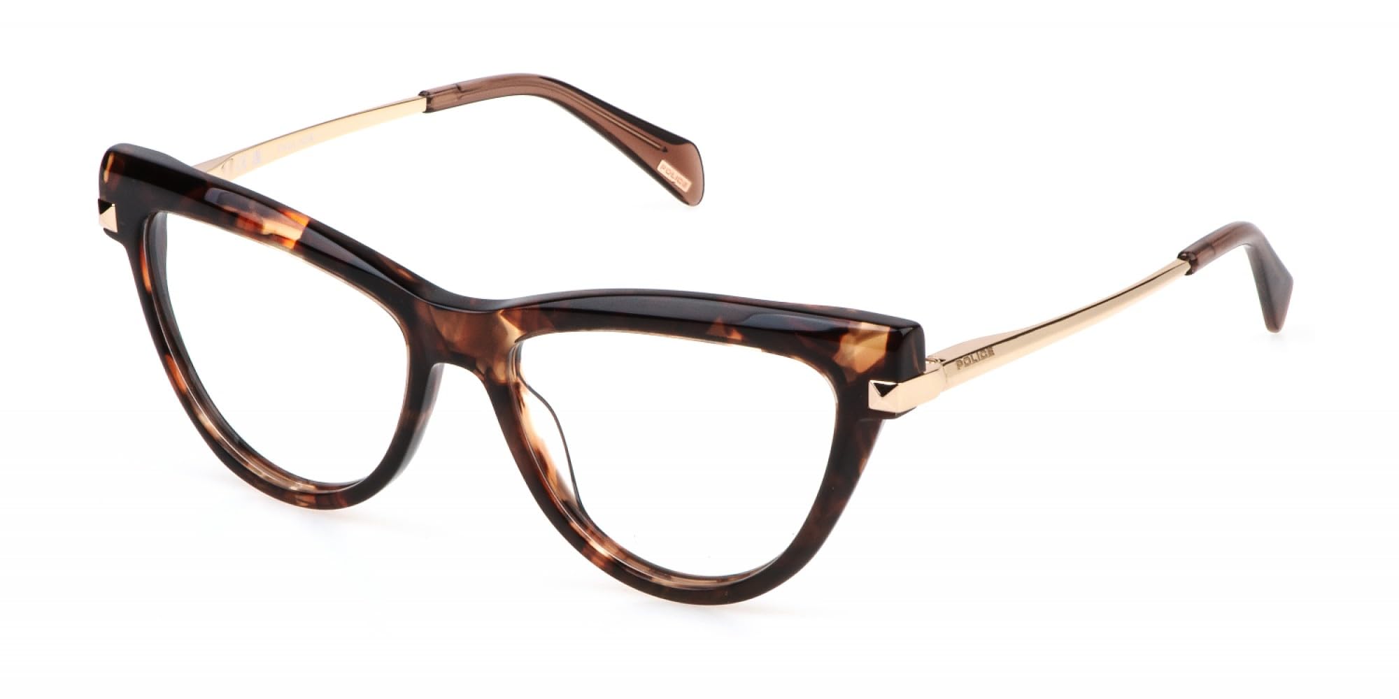 PLASTIC OPT FRAME POLICE DONNA - MAT: Cellulose acetate_C: SHINY LIGHT HAVANA D: 140x16 / Female Cura della persona e salute