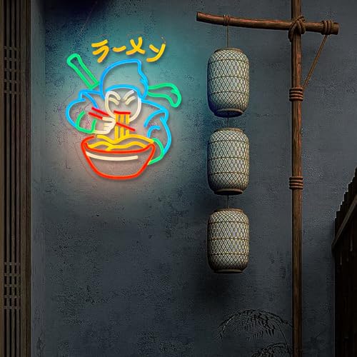 Image of Ramen Neon Sign Ninja Ramen Neon Sign for Wall Decor Japanese Food USB Dimmable LED Neon Lights for Beer Bar Kitchen Restaurant Home Pub Party Man Cave Club Shops Hotel Store Business Gift