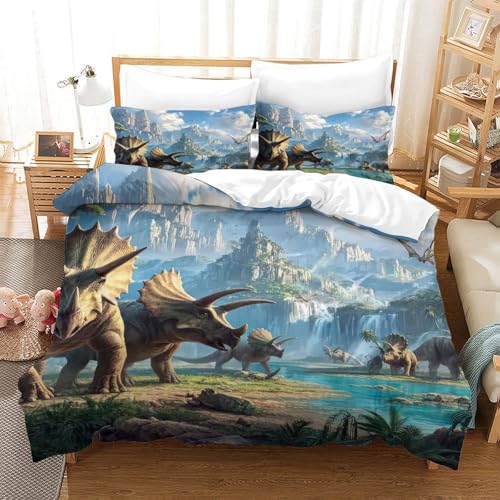 Housse de couette dinosaure zippée et résistante en microfibre - 3