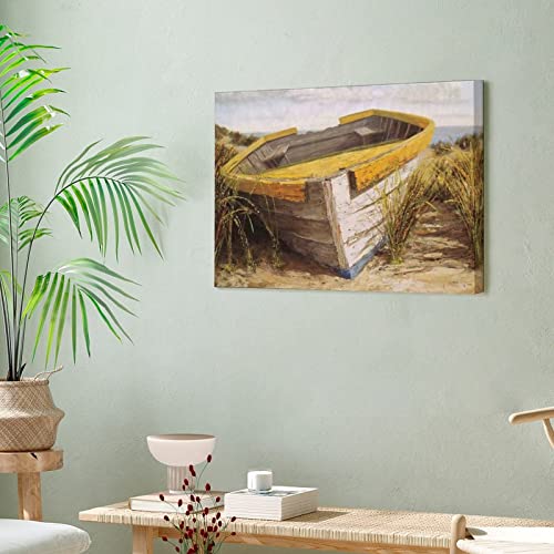 Camden Coast Wall Art Reed Boat Wall Art Rowing Boat Painting Canvas Painting Posters And Prints Wall Art Pictures For Living Room Bedroom Decor 24X32Inch(60X80Cm) Frame-Style #TOP5