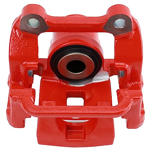 Image of TRQ Rear Brake Caliper w /Bracket Performance Red Drivers Side | For 2005-2016 Chrysler 300 2009-2016 Dodge Challenger 2007-2016 Charger 2005-2008 Magnum