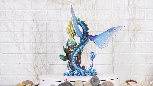 Amazon.com: Ebros Watercolor Art Nouveau Nautical Green Tail