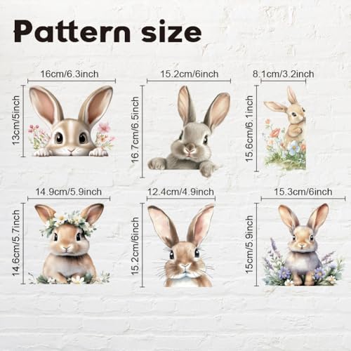 AHANDMAKER 6 x Süßer Lichtschalteraufkleber Mit Kaninchenmotiv. Osterhase Blumen Wandaufkleber Lichtschalter Aufkleber Für Ostern Kinderzimmer Büro Zuhause Familie DIY Dekor Kinderzimmer
