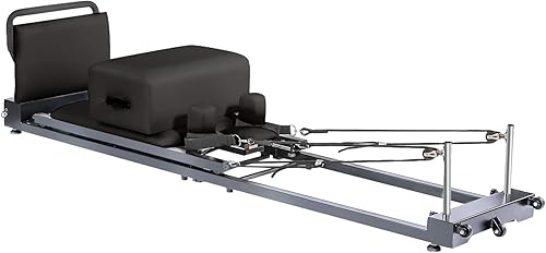 Pilates Reformer - Máquina de entrenamiento para gimnasio en casa, máquina y equipo de pilates plegable con accesorios reformadores, caja de