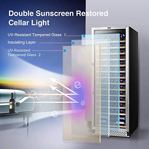 Colzer Upgrade 24 Inch Wine Cooler Refrigerators, 154 Bottle Fast