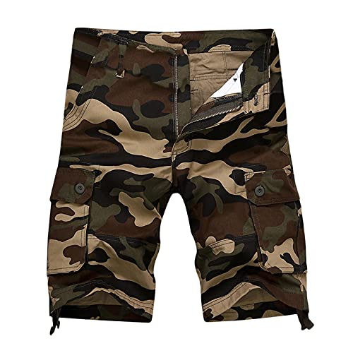 Pantalon de combat léger et respirant grandes tailles style cargo beige pour homme