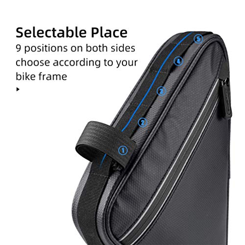 Image of ROCKBROS Bike Triangle Frame Bag 1.5L Dual-Side Pockets Quick Access | Dual Pockets for Tools & Phone,Large Opening,Aerodynamic Fit for MTB /Road,4-Strap Adjustable Mount