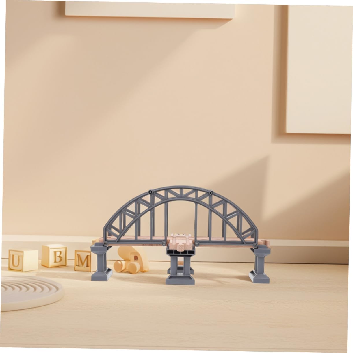 2pcs Wooden Train Track Accessories with Bridges and Tunnels Creative DIY Train Play for Enhances Imagination and Interactive Fun Compatible with Major