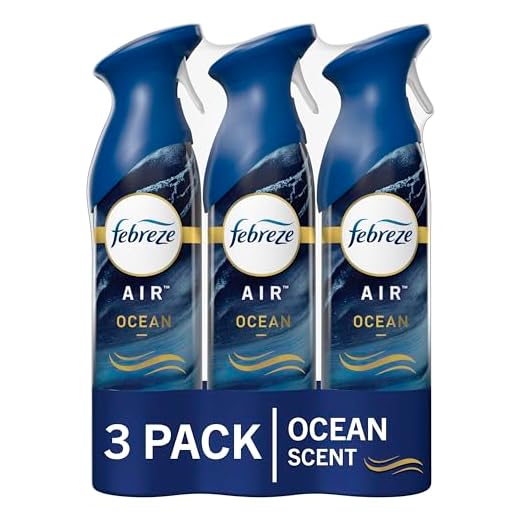 Febreze Air Freshener Spray, Air Fresheners For Bathroom, Ocean Scent, Air Refresher Spray, Bathroom Spray, Odor Fighter for Strong Odor, 8.8 oz (Pack of 3)