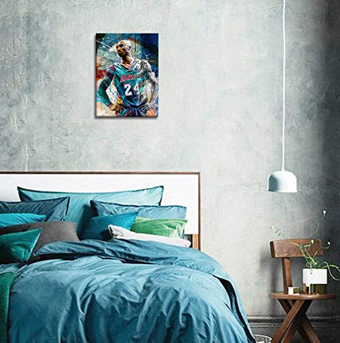 Kobe Bryant Wall Art Basketball Player Canvas Wall Art Painting Sports Posters Artwork Home Decor For Basketball Fan Memorabilia Gifts Living Room Bedroom Boy Girl Gifts Decoration Wall Art 12 X 16 Inch #TOP7