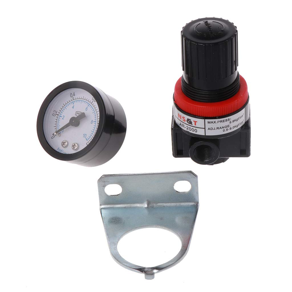 LIUZIKUN AR2000 Air Control Pressure Gauge Compressor Relief Regulator Regulating for