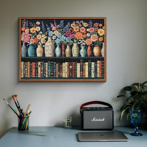 Image of iDream 1000 Pieces Jigsaw Puzzle - Artistic 3D Design, Colorful Wall Decor, Challenging Puzzle Gift for Friends & Family (Petals & Pages)