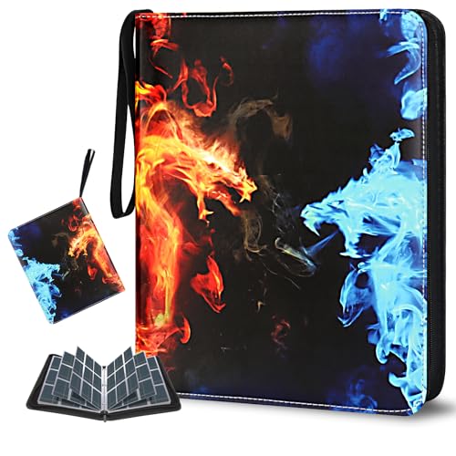 Card Binder 900 Pockets, Trading Card Binder 9-Pocket Sports Card Binder Card Holder Binder Fits 900 Cards with 50 Removable Sleeves for Boys and Girls Organized