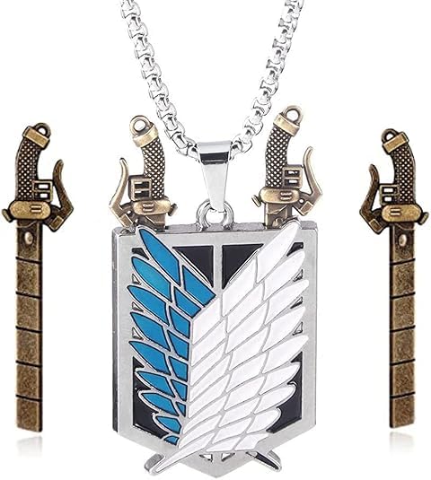 AOT Wings of Freedom Pendant Necklace - Shingeki No Kyojin Anime Chain Gift