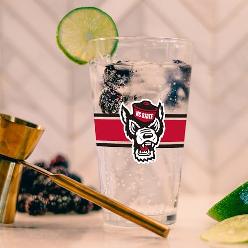 Image of Logo Brands NCAA 16 oz Pint Glass - Durable Glass With Bold Team Color- Chip-Resistant Rim Drinkware For Fans, Tailgates, Home Bars & Everyday Use