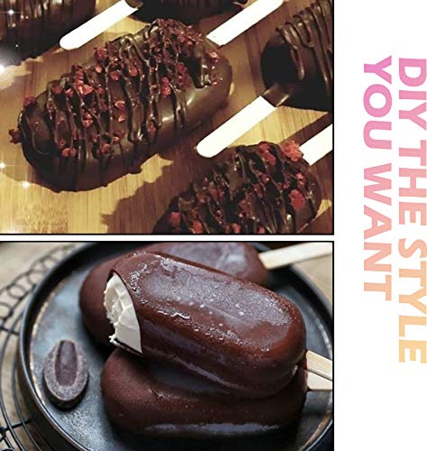 Motzu Popsicle Molds For Kids, 8 Cavities Cake Pop Mold With 60 Wooden Sticks, Cakesicle Silicone Ice Cream Mould, Oval Cake Pop Maker For Diy Homemade, Non-Stick & Easy Release #TOP2