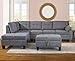 Harper & Bright Designs Sectional Sofa Couch with L Chaise Lounger and Storage Ottoman for Living Room Home Furniture Set grey