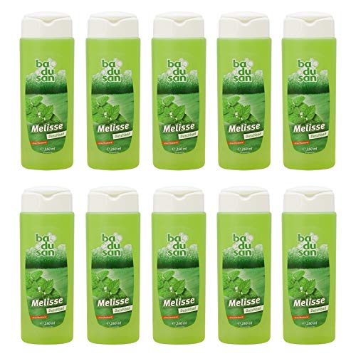 10er Pack badusan Duschbad Melisse 10 x 250 ml langanhaltende Frische Duschgel Körperpflege Duschen Pflegedusche Showergel