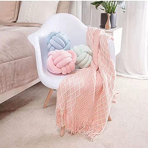 Knot Pillow Ball Round Cushion Pillows, Children Room Decoration Plush Toys Calming Stress Relief Toy (Mint,8.5In/22Cm) #TOP5