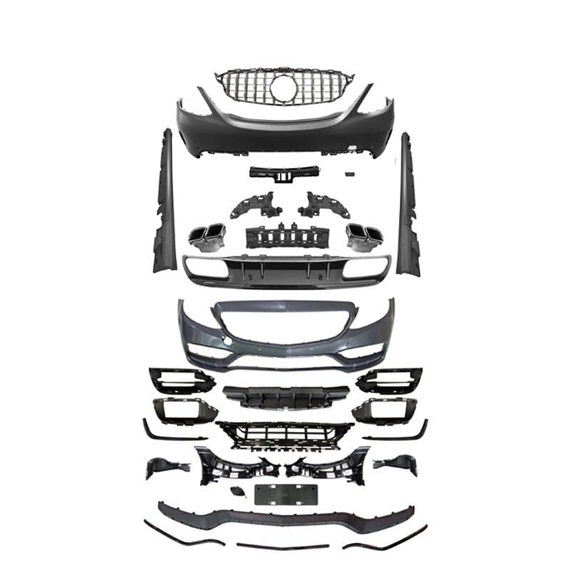 ANRAM Car Rear Lip For Mercedes Benz C-Class W205 C63S AMG 2015-2021,Anti-Crash Rear Bumper Diffuser Spoiler Protector Car Accessories,A-Fully surrounded Primer