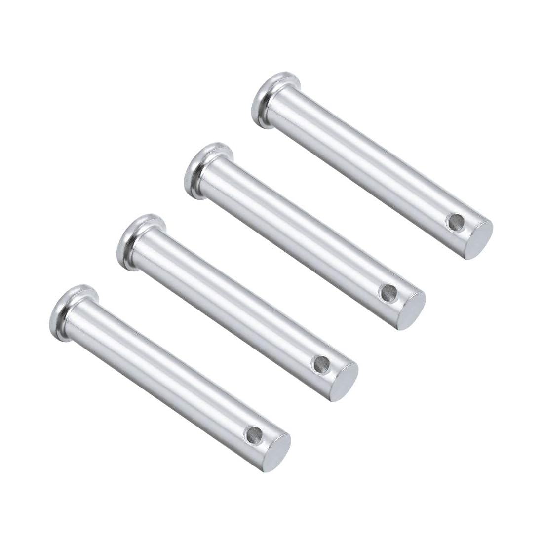 TA-VIGOR 10 x 60mm Clevis Pins Single Hole Zinc-Plated Steel Flat Head 4pc