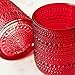 Kate Aspen Red Hobnail Drinking Glasses - Vintage Beaded Glassware Set for Cocktails, Juice, or Water - Christmas Table Decor and Holiday Drinkware - Great Holiday Hostess Gifts