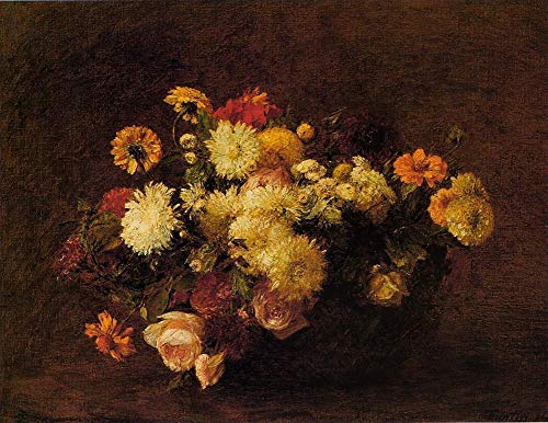 Peinture à l'huile bouquet de fleurs Henri Fantin Latour, cadeau d'exception