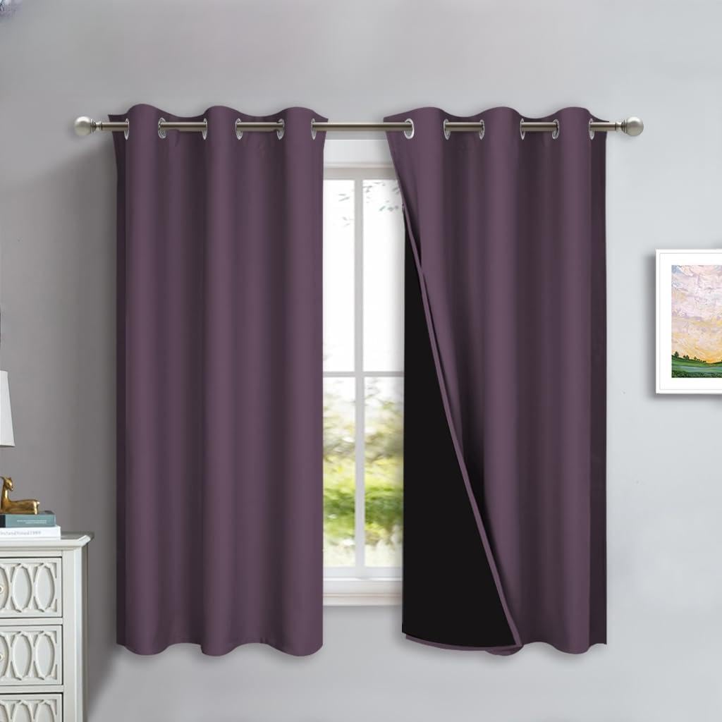 Amazon.com: NICETOWN 100% Blackout Lined Curtains, Plum, 1 Pair