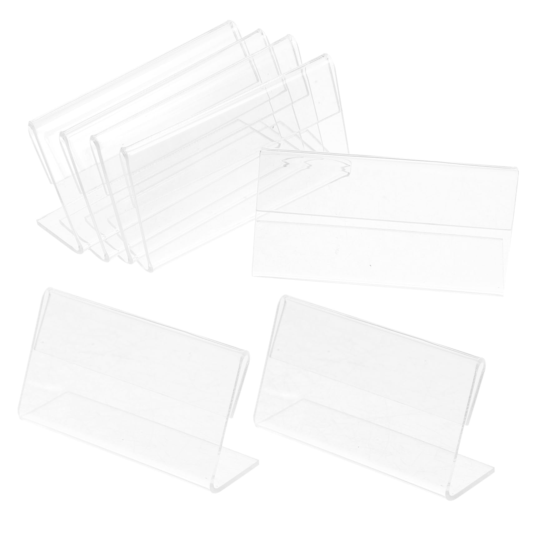 NUOBESTY 5 Sätze Transparente Beschilderung Visitenkartenhalter-display Einzelhandelsdisplays Steigleitung Karte Steht Preisschildhalter Professioneller Schilderständer Acryl 20 Stück * 5