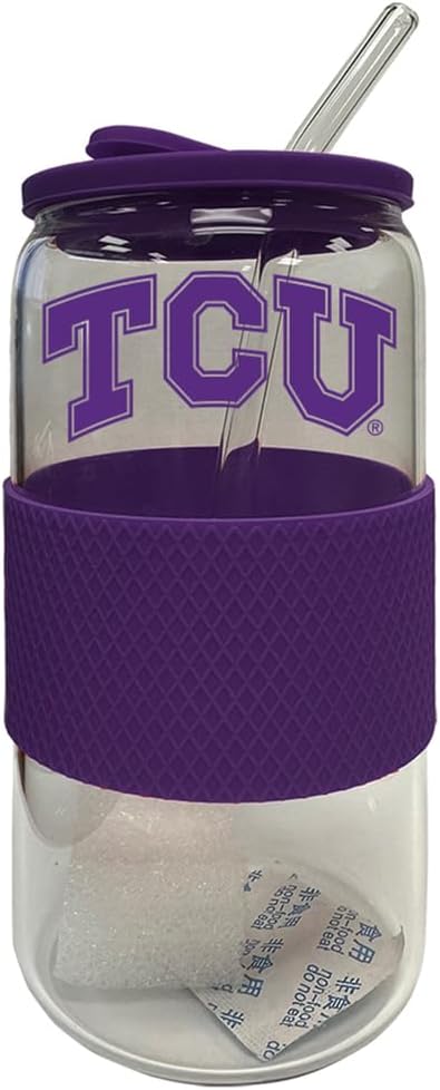 The Memory Company | Licensed NCAA 18oz Glass with Silicone Lid and Wrap