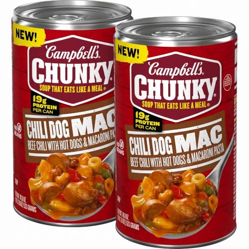 Campbell’s Chunky Chili Dog Mac Soup, 18.8 oz Can (Pack of 2)