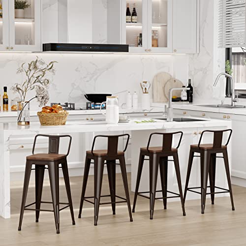 Changjie Furniture 26 Inch Bar Stools Set of 4 Industrial