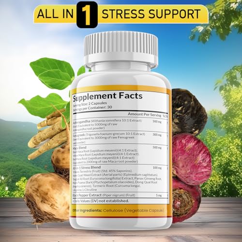 image for JB WELLNESS CO Ashwagandha Maca Root Fenugreek Supplement with Tongkat