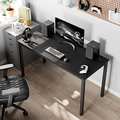Eureka Ergonomic 55 Inch Large Black Home Office Computer Desk, Simple Modern Long Sturdy Work Study Writing Pc Gaming Table, For Adults Teens Kids Bedroom Kitchen Dinning Room With Metal Frame #TOP4