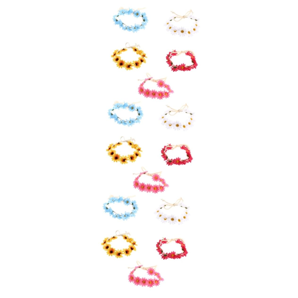 FRCOLOR 15 Pièces Accessoire De Cheveux Fleur De Marguerite Couronnes Pour Femmes Bandeaux De Yoga Pour Femmes Bandeau De Tournesol Fleuriste Turban En Tissu Halo Plage Bord De Mer
