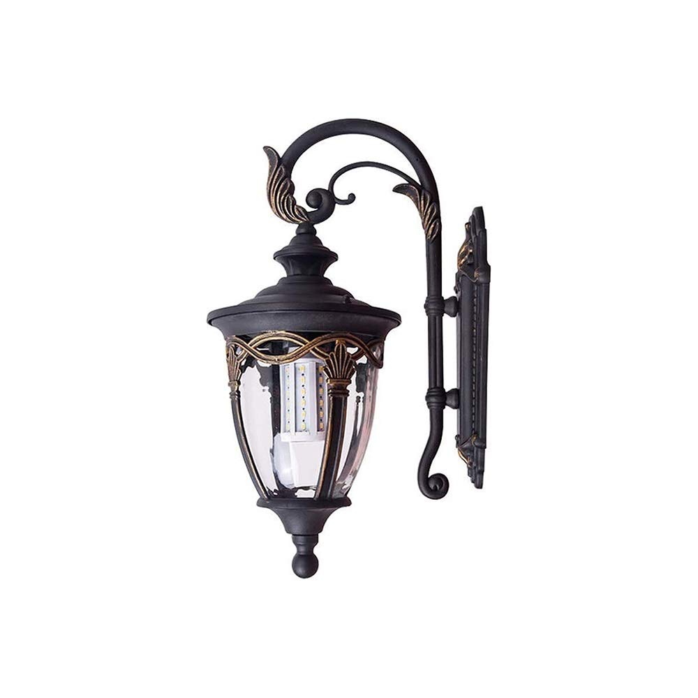 OZBMA Wall Mounted Light Lamp Retro Waterproof Rainproof Belt Lampshade Outdoor Lantern E27 Backyard Country House Sconce Classic Courtyard Corridor Balcony Lighting Aisle (Bla