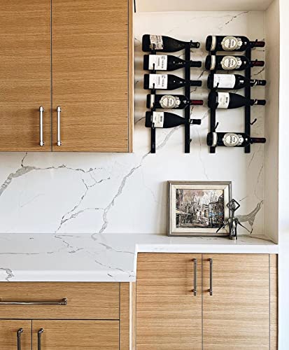 Vintageview W Series Wine Rack 2 - Single Stack, Metal Wall Mounted Wine Rack - Modern, Easy Access Wine Storage - Space Saving Wine Rack With 6 Bottle Storage Capacity (Satin Black) #TOP2