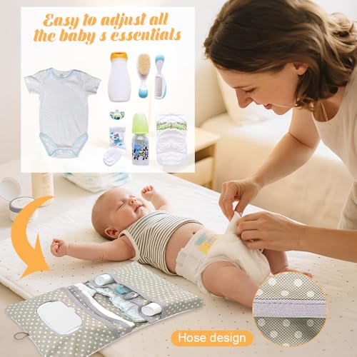 Miniatura 4 de Hmcey Bolsa De Pañales 2 En 1,Porta Pañales Y Toallitas Bebe,Organizador De Neceser Bebe Portátil,Organizador Cambiador Reutilizables,Nappy Bag Diaper,Bolsa De Cosméticos De Viaje Plegable Para Mamá
