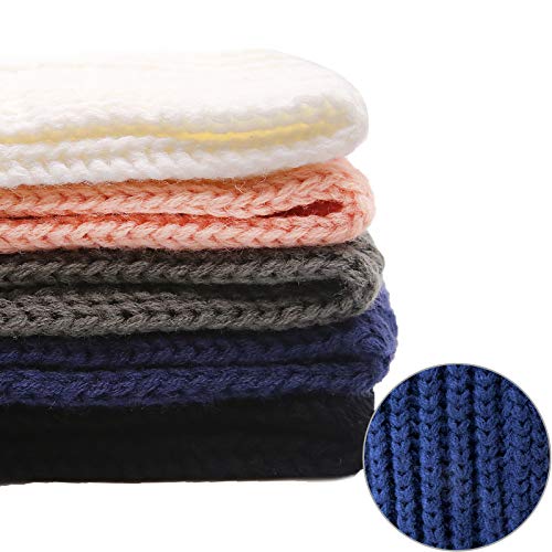 Xiaohawang Kids Winter Knitted Scarves Wraps Toddler Boys Thick Neck Warmer Baby Girls Warm Scarf Solid Color (J-Black) #TOP2