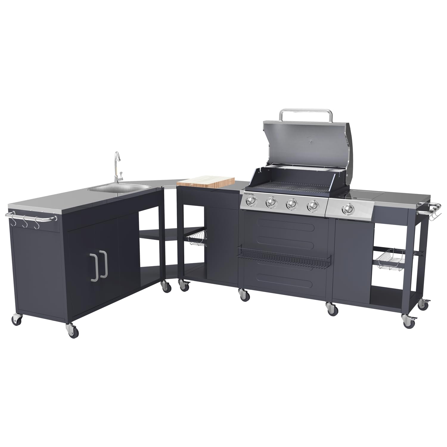 Happy Garden Cocina esquinera Exterior Texas 4+1 Quemadores 17,2 kW